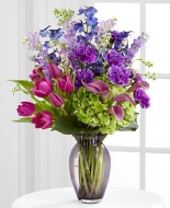 Tulips,Hydrangea,Lavender Stock,Blue Delp.,Cala\'s etc.